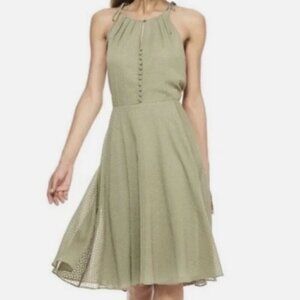 Gal Meets Glam Lenore Sage Green Sleeveless Dress A-Line Textured Size 4 NWT